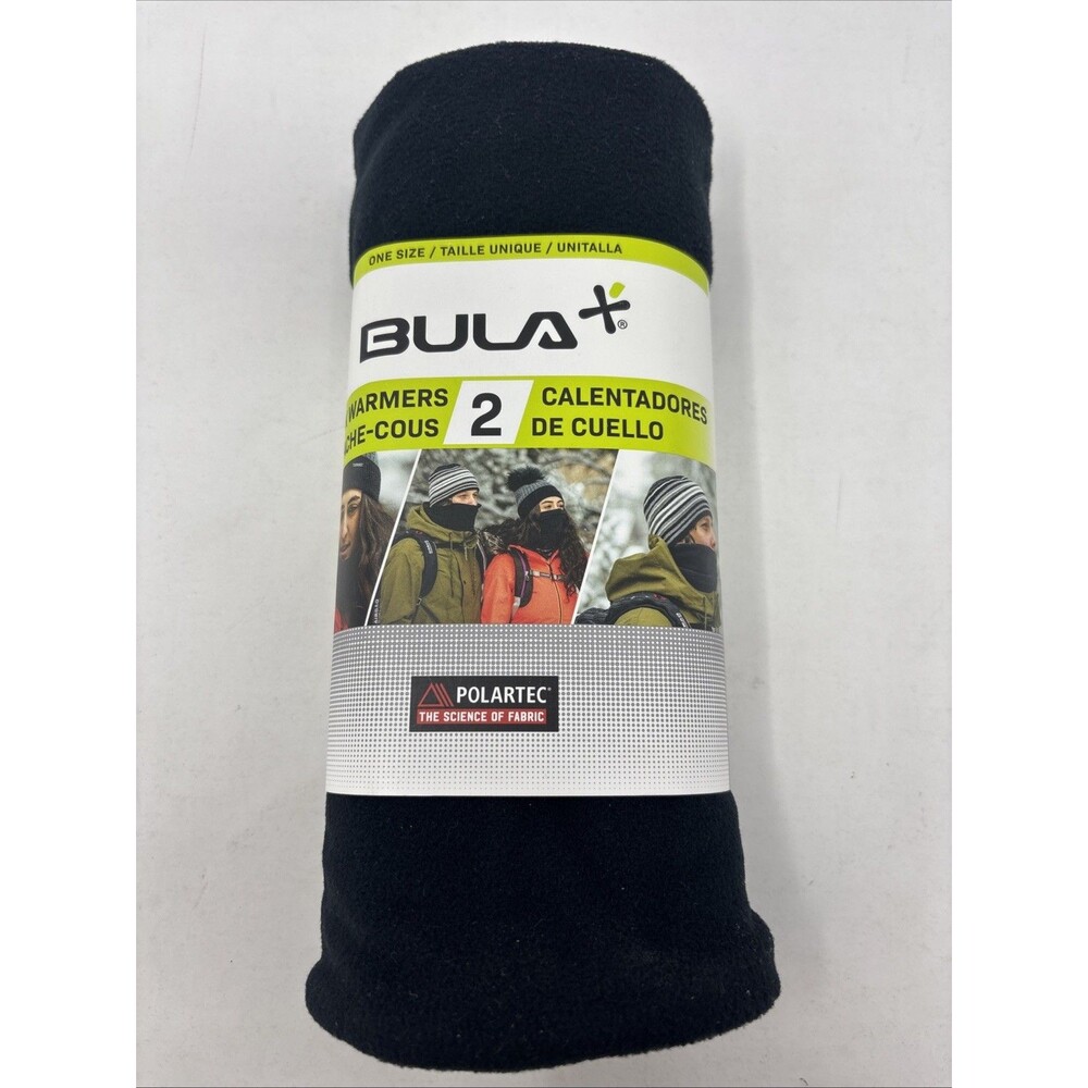 Unisex Neck Warmer 2 Pack Polartec Double Layer Fleece Black One Size